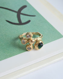 anemone with diamonds and emerald