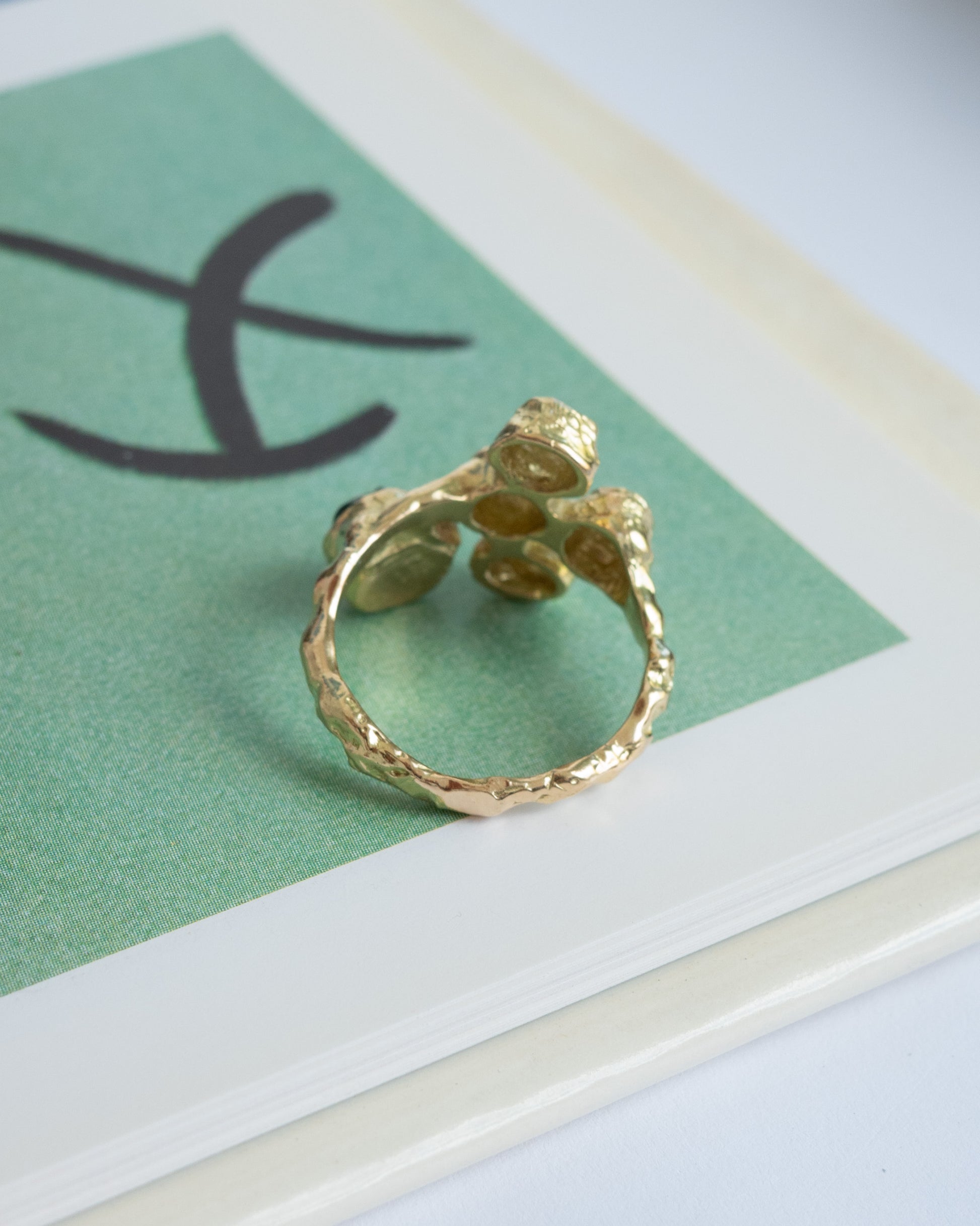 anemone with diamonds and emerald