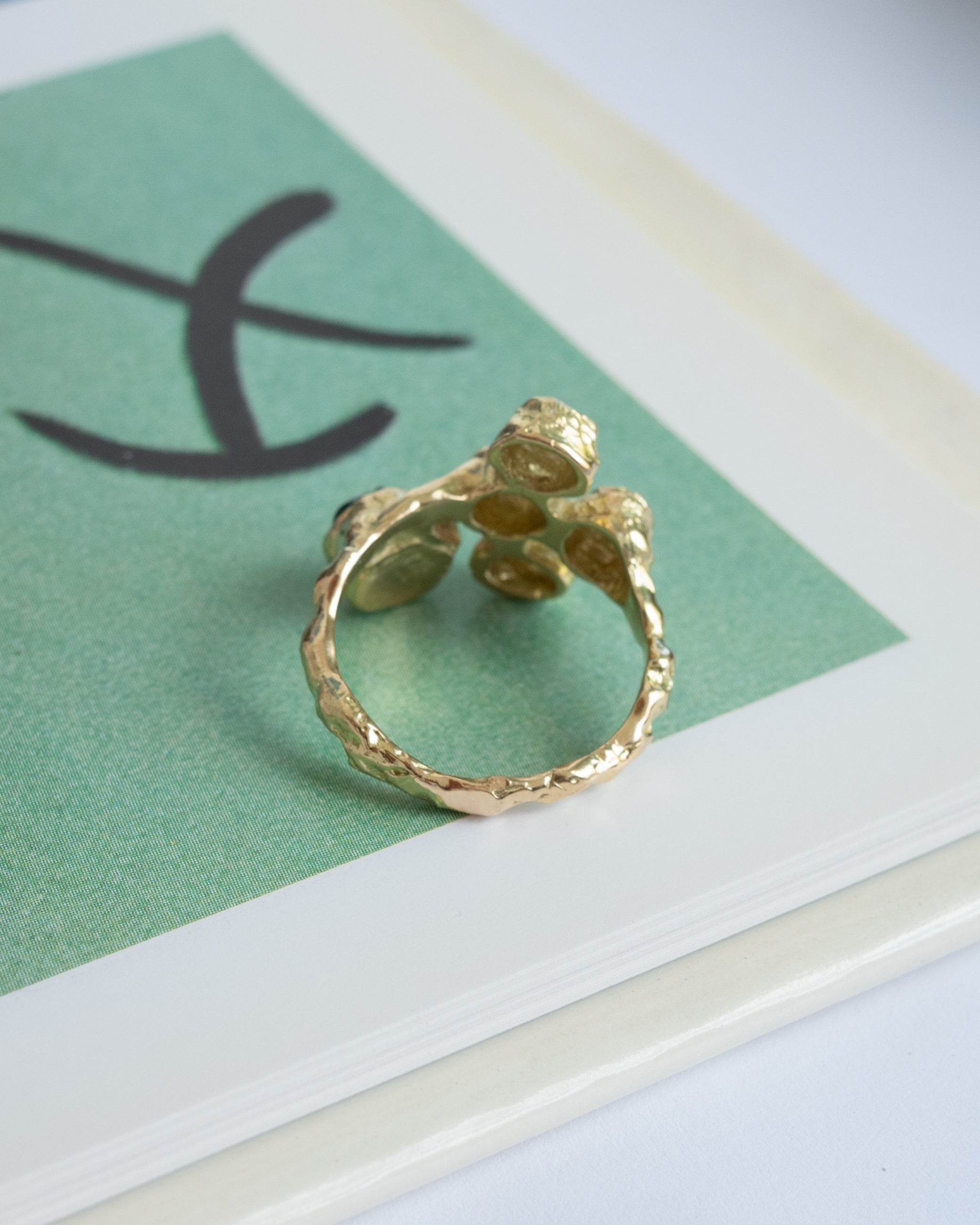 anemone with diamonds and emerald