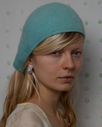 earringed with an amethyst