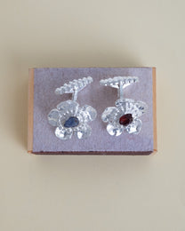 ida cufflinks with garnet and spinel