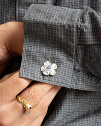 ida cufflinks with garnet and spinel