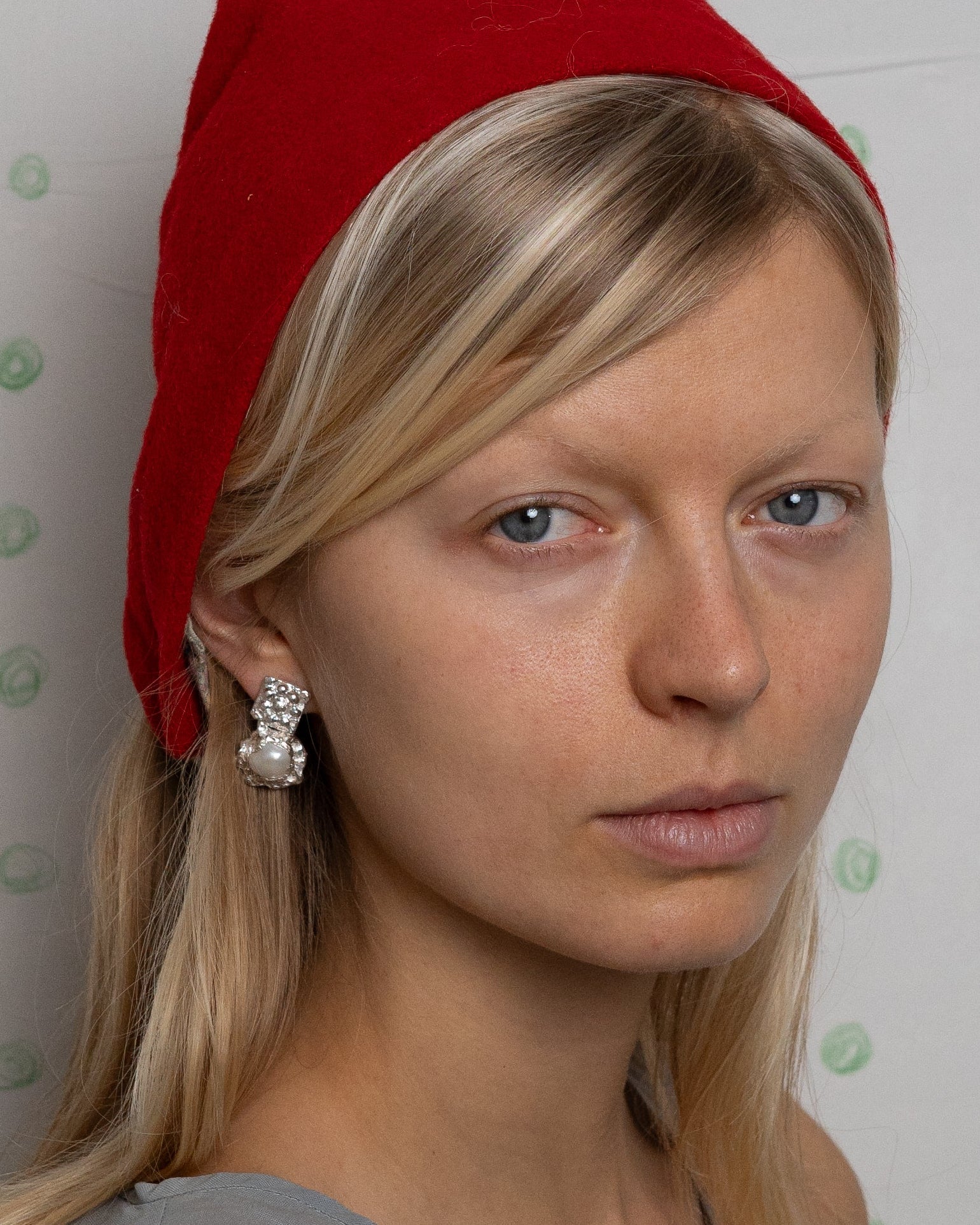 earringed with a mother of pearl