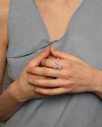 kasper with an orange and pink sapphire